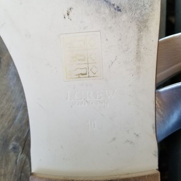 J. Crew Malta Mirror Metallic Silver Double Banded Strappy Sandals 10 - Picture 9 of 10